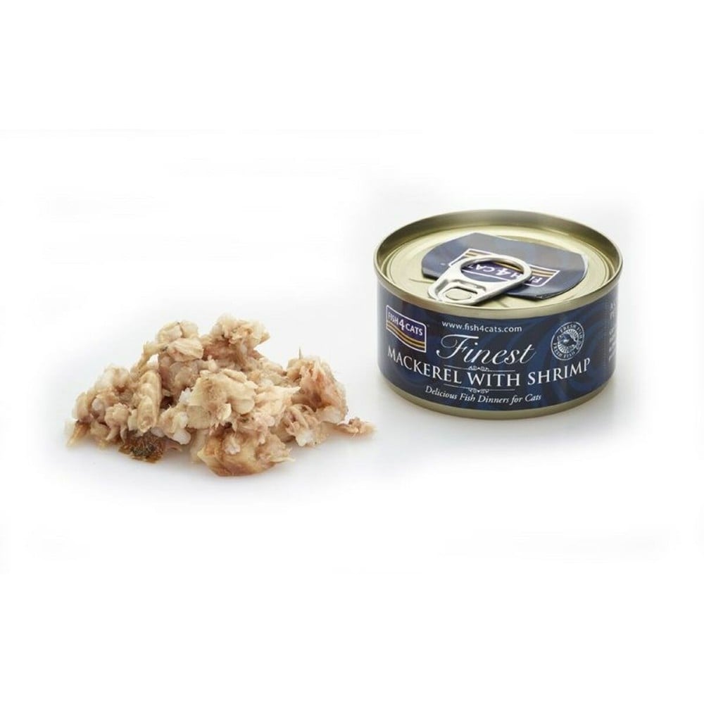 Katzenfutter FISH4DOGS Mackerel with shrimp Fisch 70 g