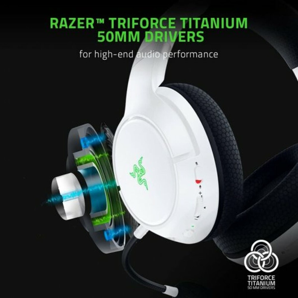 Kopfhörer mit Mikrofon Razer RZ04-03470300-R3M1 Weiß Bunt