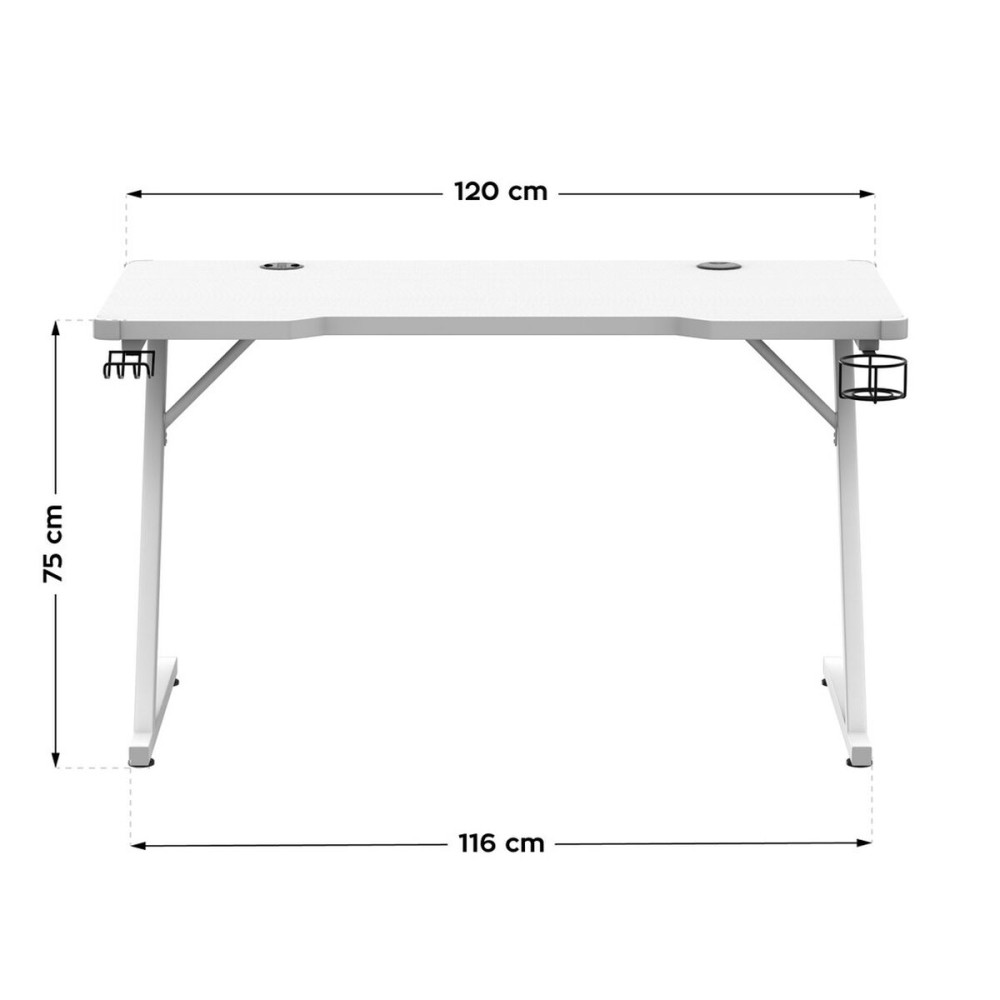 Schreibtisch Gaming Huzaro HZ-Hero 2.5 White RGB Weiß 120 x 75 x 60 cm