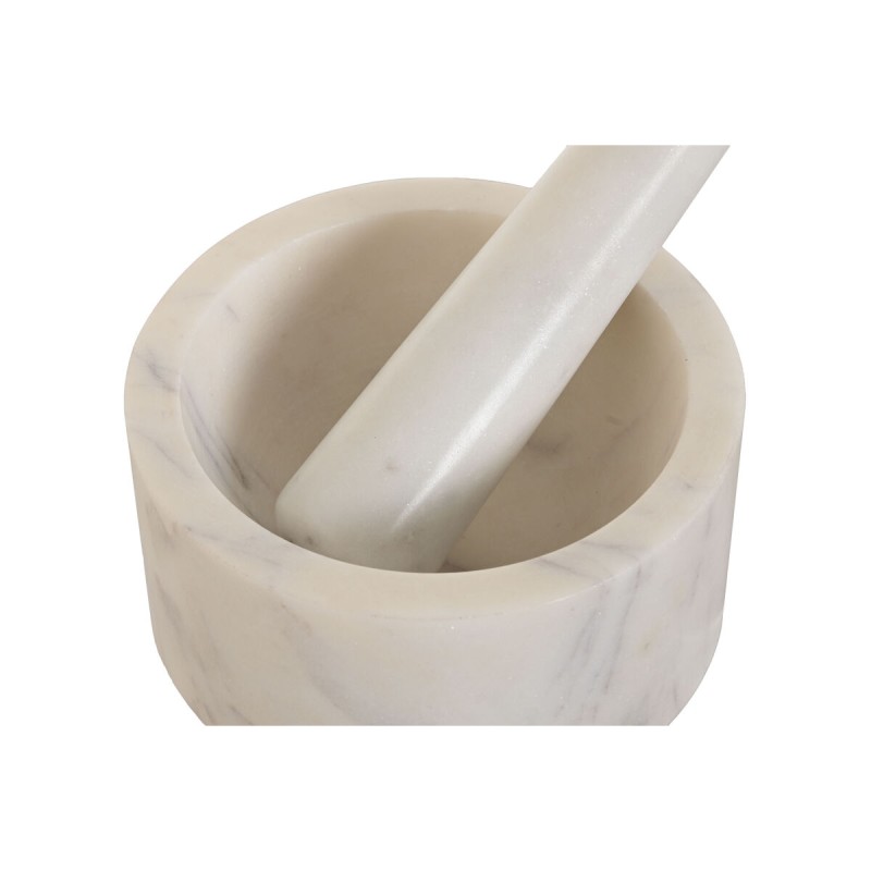 Mortar and pestle Home ESPRIT Marble 12,5 x 12,5 x 6,5 cm