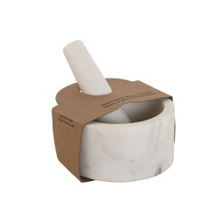 Mortar and pestle Home ESPRIT Marble 12,5 x 12,5 x 6,5 cm