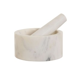 Mortar and pestle Home ESPRIT Marble 12,5 x 12,5 x 6,5 cm