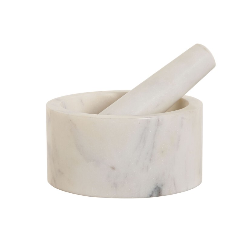 Mortar and pestle Home ESPRIT Marble 12,5 x 12,5 x 6,5 cm