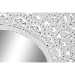 Miroir mural Home ESPRIT Blanc Bois de manguier Bois MDF Indien Décapé 89 x 2 x 89 cm