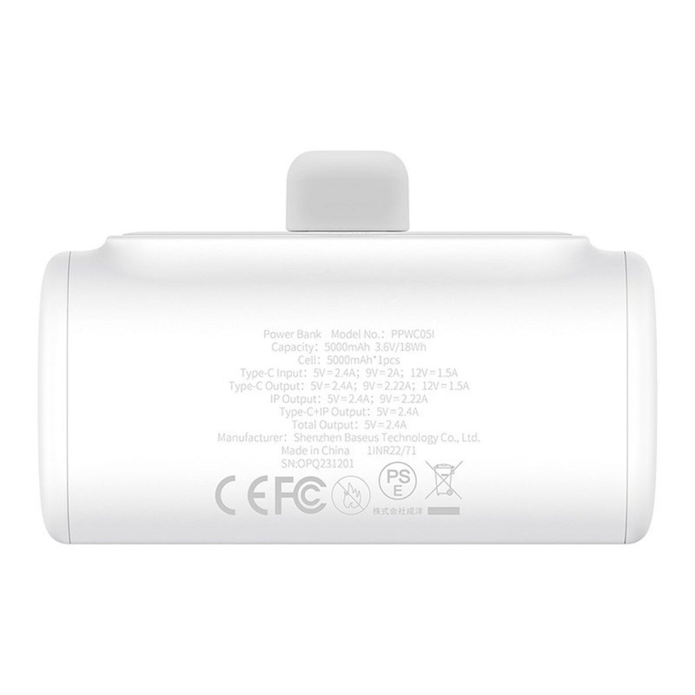 Powerbank Baseus P10068307213-00 Weiß 5000 mAh