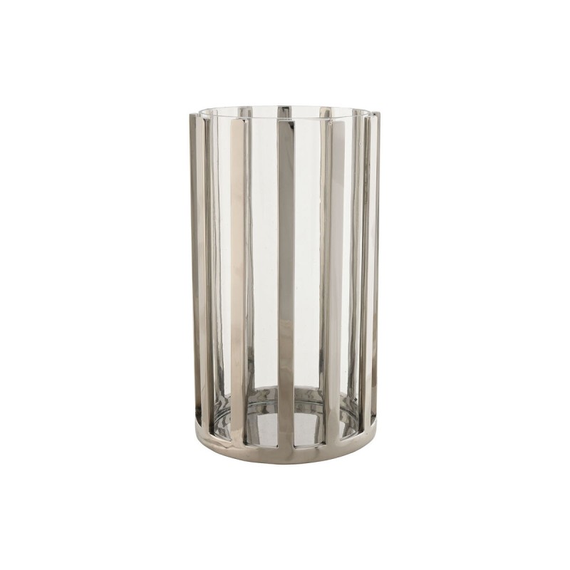 Candleholder Home ESPRIT Silver Crystal Steel 12 x 12 x 20 cm