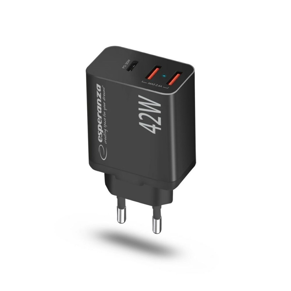 Chargeur mural Esperanza EZC106K Noir