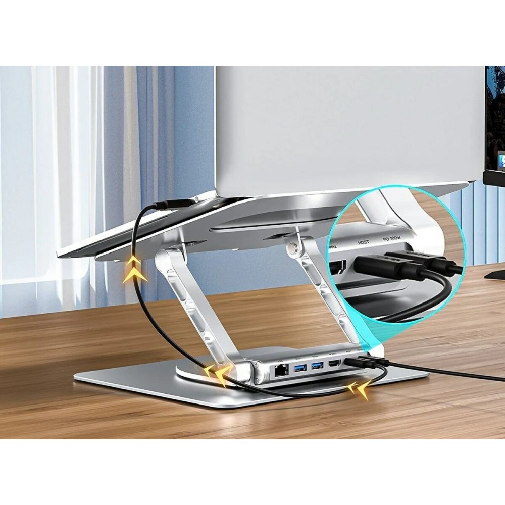 Zusammenklappbarer und verstellbarer Laptop-Ständer Unitek D1109B01 Aluminium