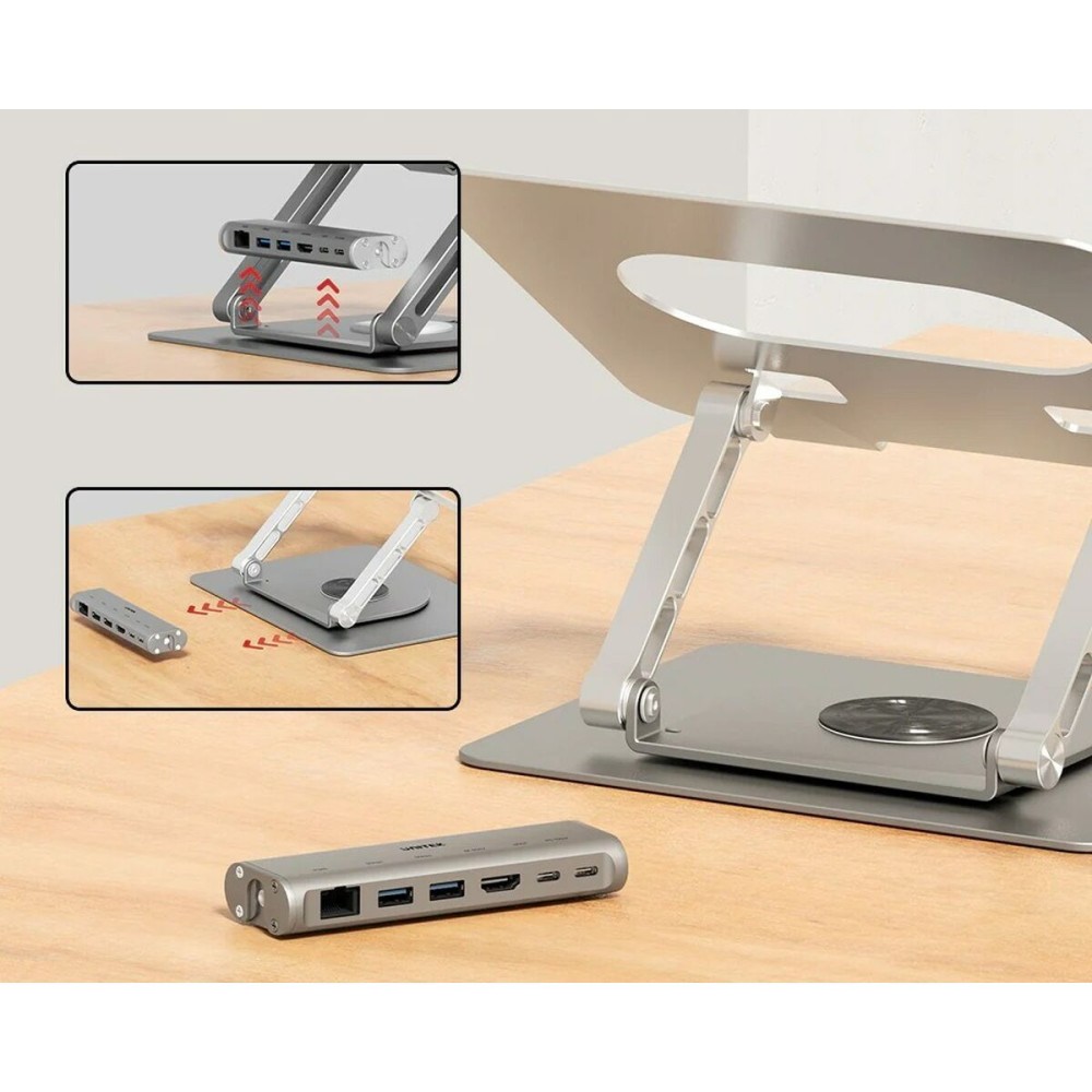 Zusammenklappbarer und verstellbarer Laptop-Ständer Unitek D1109B01 Aluminium