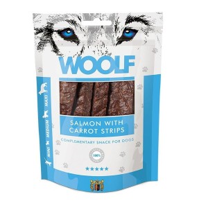 Hundesnack Woolf Salmon with carrot strips Lachsfarben 100 g