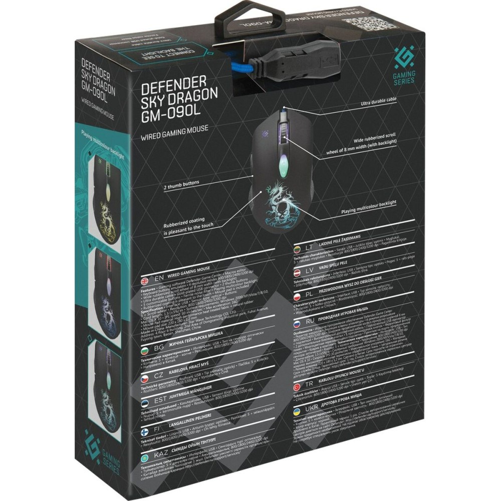 Souris Gaming Defender GM-090L Noir 3200 DPI