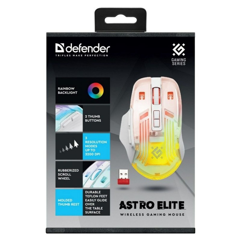 Gaming Maus Defender GM-056 ASTRO ELITE Weiß 3200 DPI