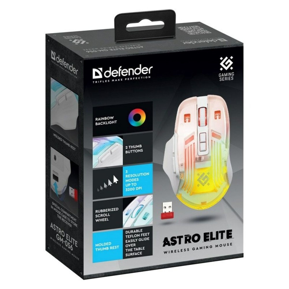 Souris Gaming Defender GM-056 ASTRO ELITE Blanc 3200 DPI