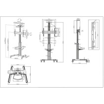 TV-Ständer für den Boden Manhattan 461245 70" 50 kg