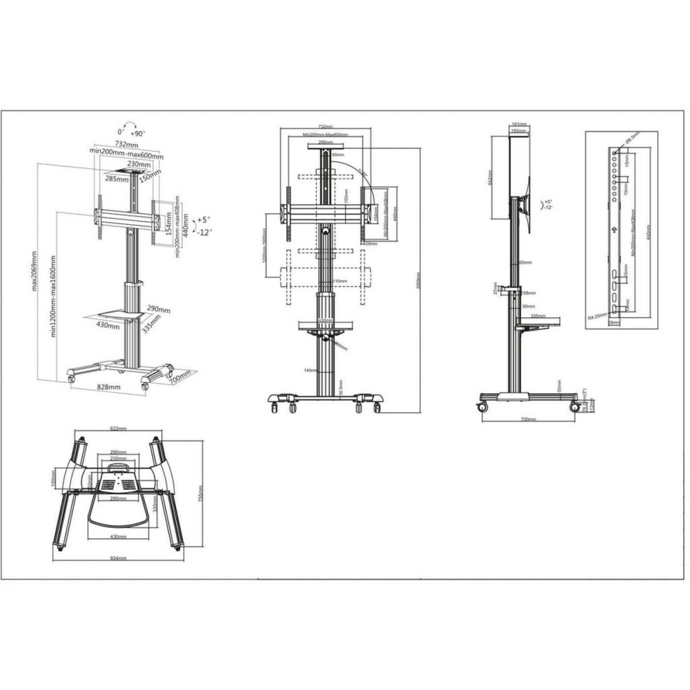 TV-Ständer für den Boden Manhattan 461245 70" 50 kg