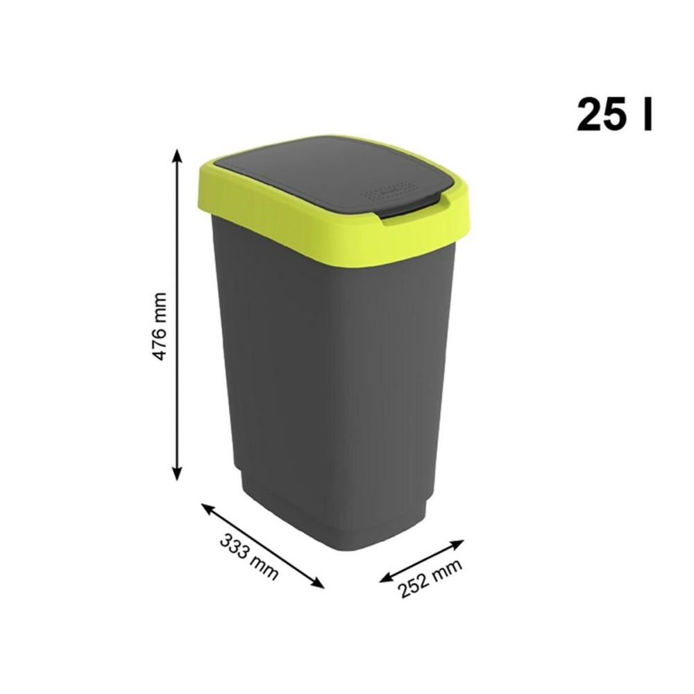 Waste bin Rotho Twist Lime Plastic 25 L