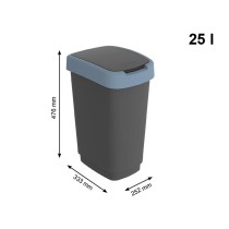 Waste bin Rotho Twist Blue Blue Plastic 25 L