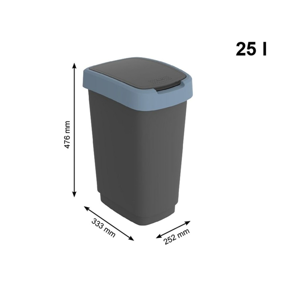 Waste bin Rotho Twist Blue Blue Plastic 25 L
