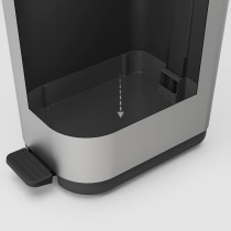 Mülltonne Rotho Ribo Silver Silber Kunststoff 35 L