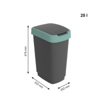 Waste bin Rotho Twist Green Green Plastic 25 L