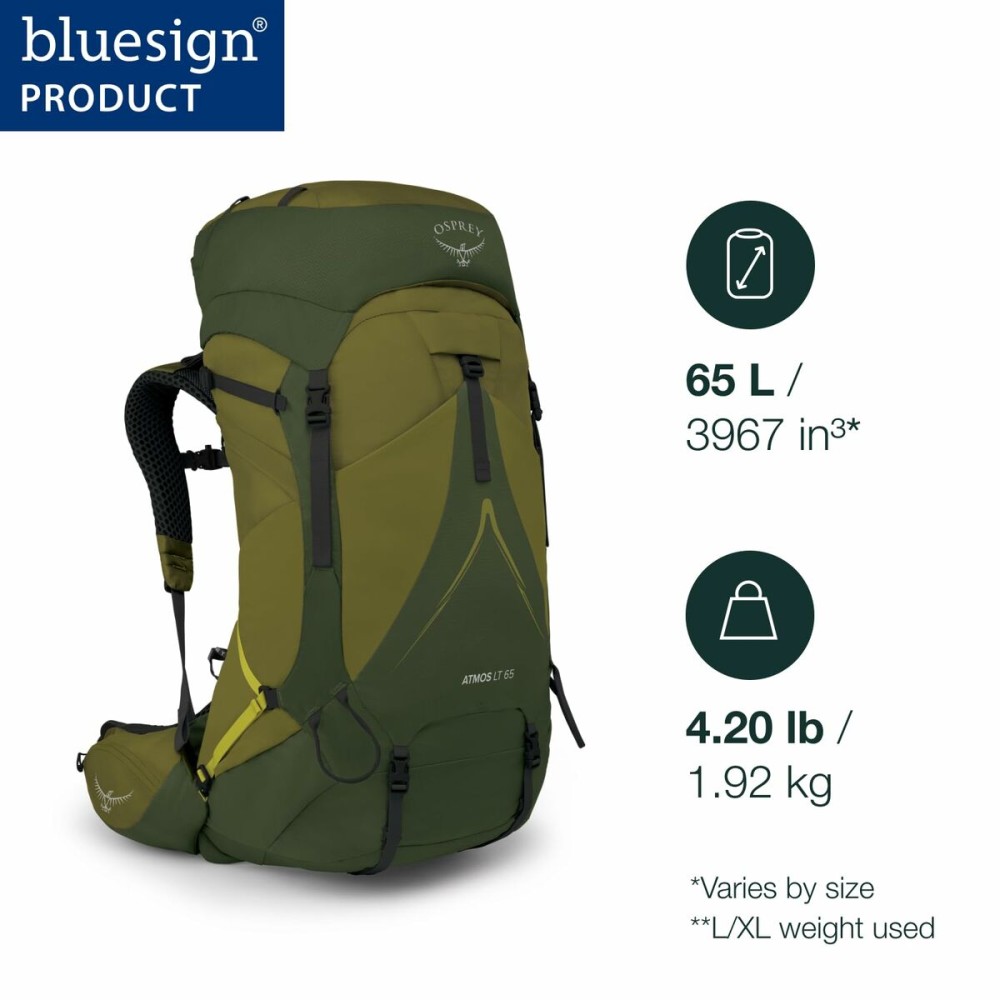 Wanderrucksack Osprey Atmos AG LT 65 Khaki 65 L Nylon