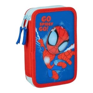 Trousse d'écolier Spidey Bleu 12,5 x 19,5 x 4,5 cm