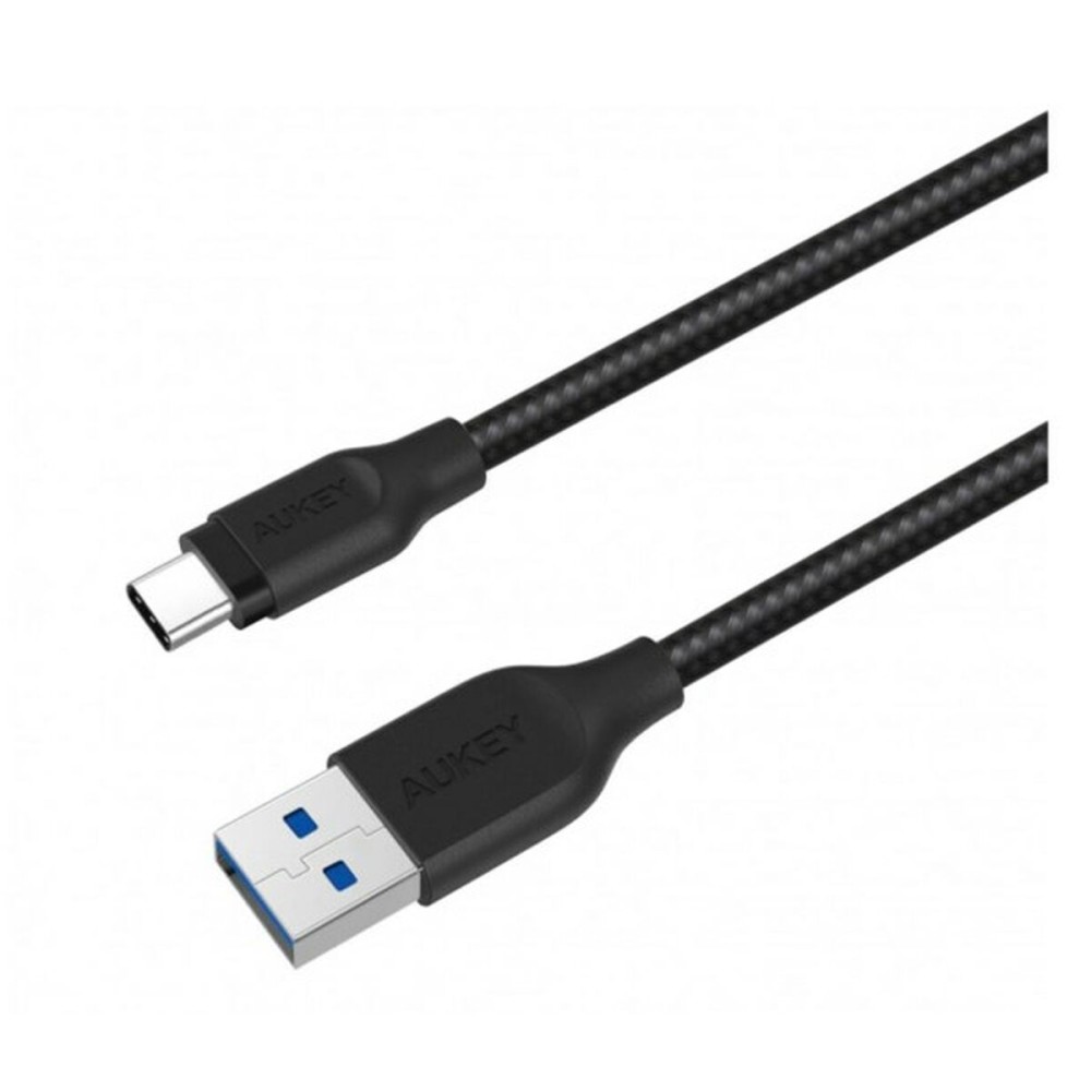 USB A to USB-C Cable Aukey CB-AC2 BK Black 2 m