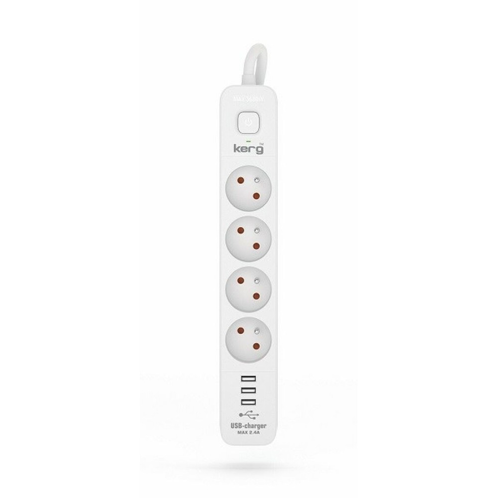 Steckdosenleiste mit 4 Steckdosen mit Schalter Kerg M02414 (3 m)