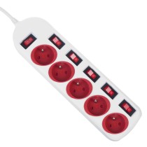 Multiprise 5 Prises avec Interrupteur MacLean MCE204 R/W (1,5 m)