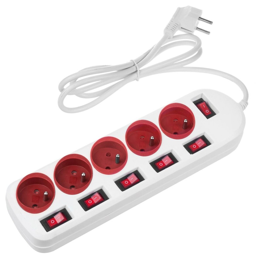 Multiprise 5 Prises avec Interrupteur MacLean MCE204 R/W (1,5 m)
