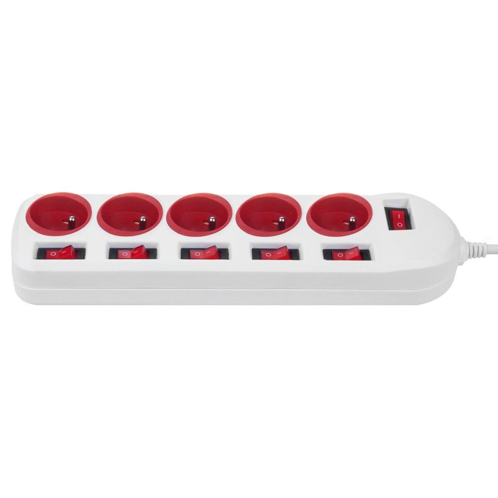 Multiprise 5 Prises avec Interrupteur MacLean MCE204 R/W (1,5 m)