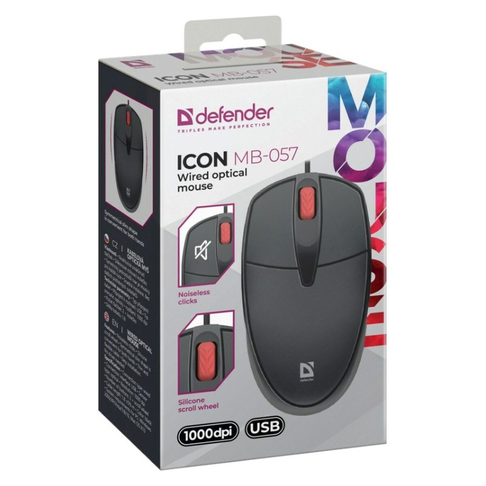 Optische Maus Defender DEFENDER ICON MB-057 Schwarz