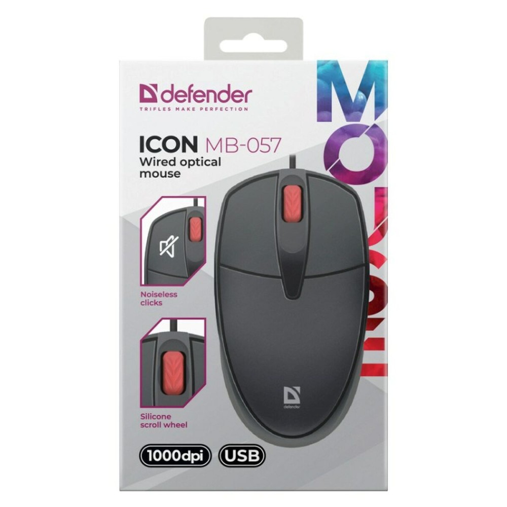 Optische Maus Defender DEFENDER ICON MB-057 Schwarz