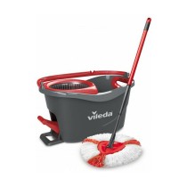 Mop with Bucket Vileda mop en steel Supermocio 3Action Blanc Rouge Microfibres