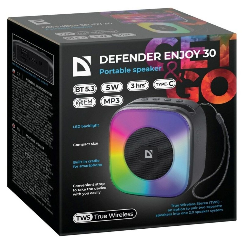 Tragbare Bluetooth-Lautsprecher Defender 65930 Schwarz 5 W
