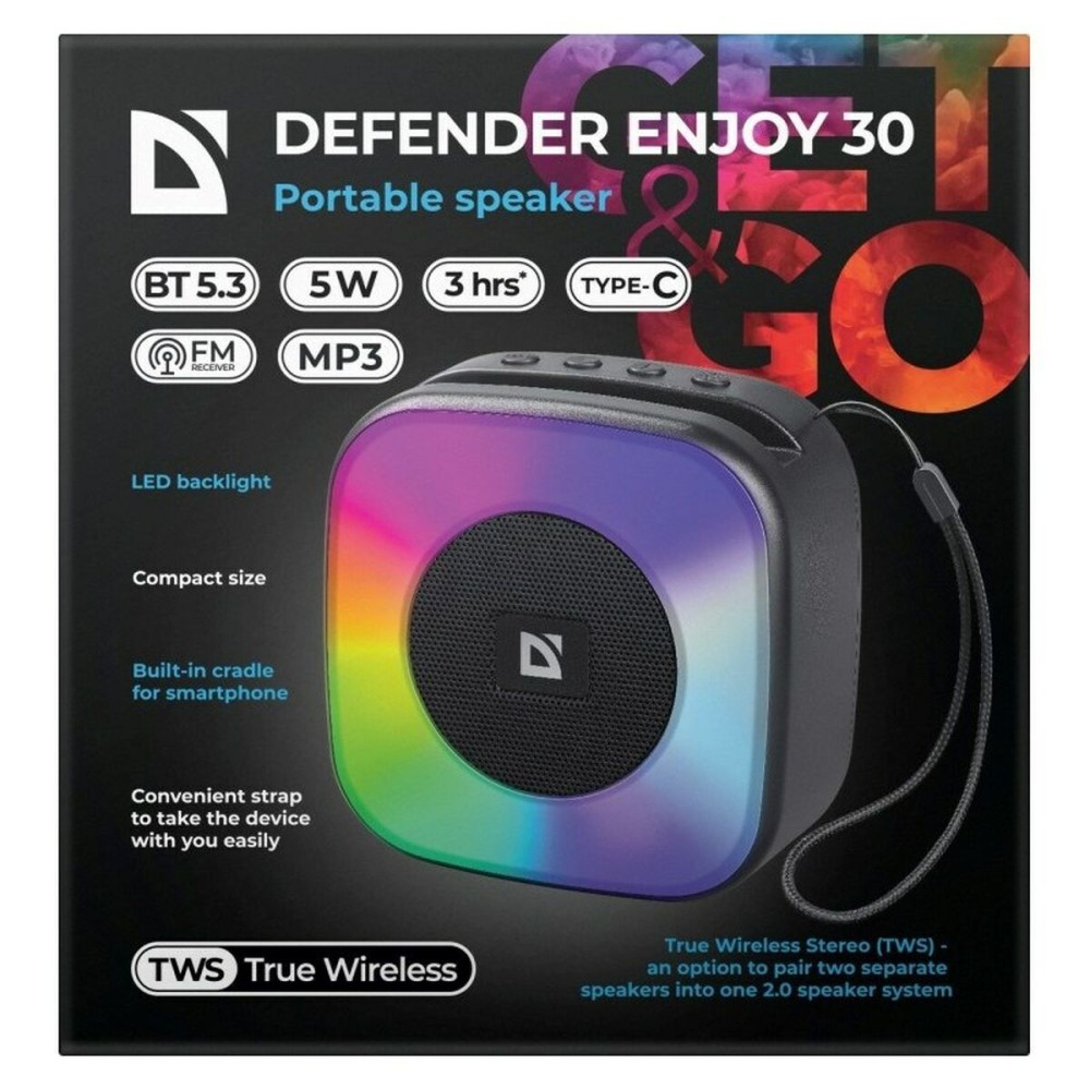 Tragbare Bluetooth-Lautsprecher Defender 65930 Schwarz 5 W