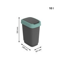 Waste bin Rotho Twist Green Green Plastic 10 L