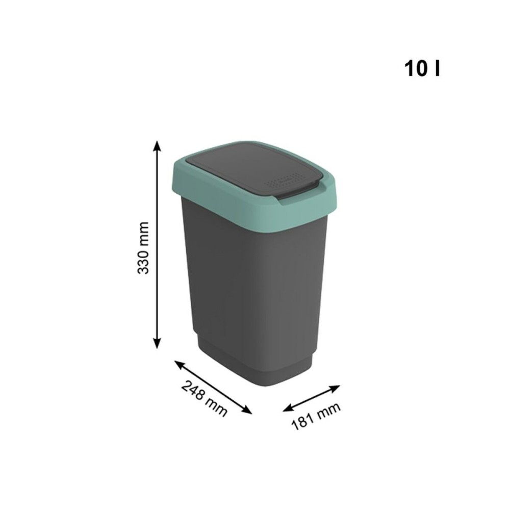 Poubelle Rotho Twist Green Vert Plastique 10 L