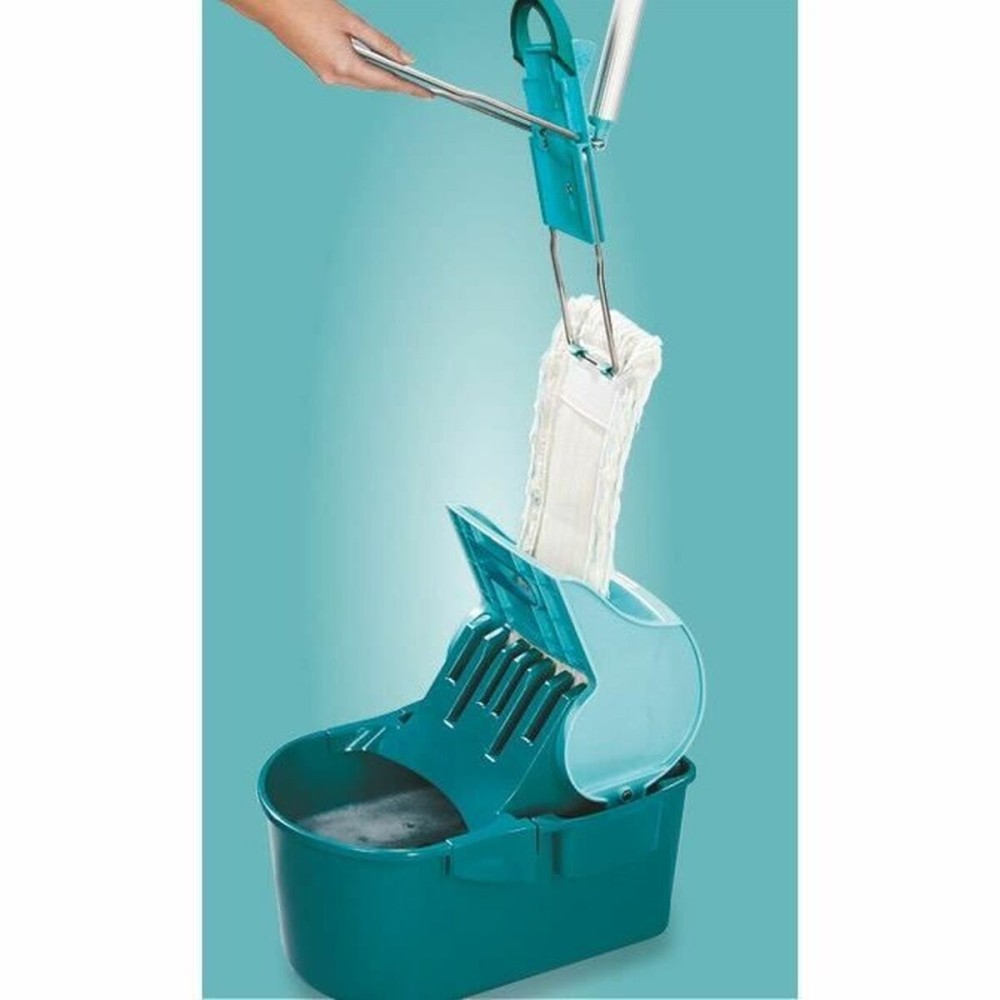Mop with Bucket Leifheit 55092 Blau Grau Mikrofaser