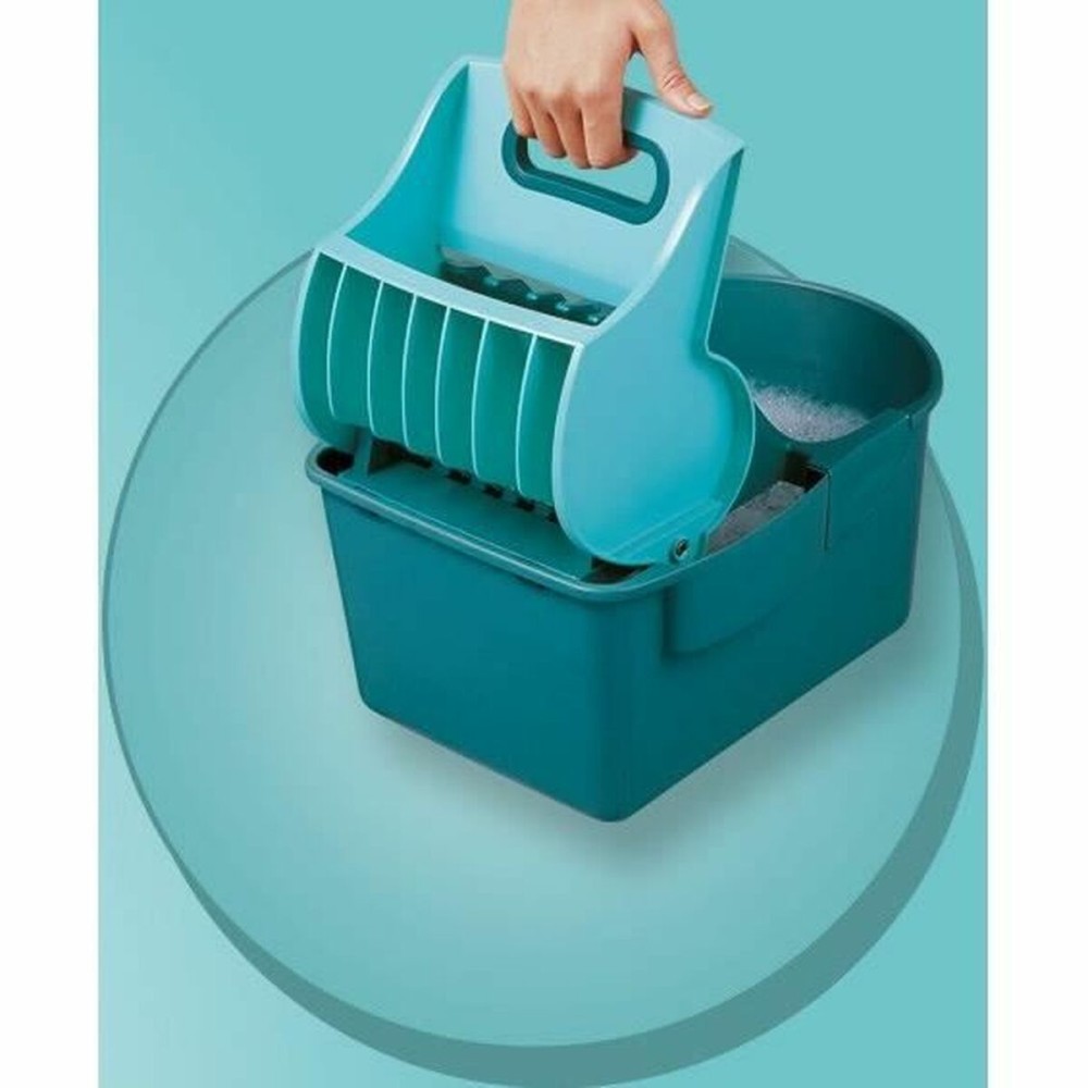Mop with Bucket Leifheit 55092 Blau Grau Mikrofaser