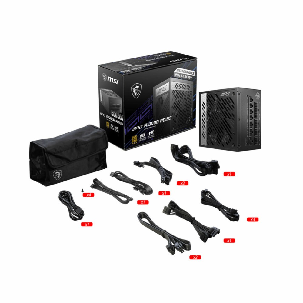 Stromquelle MSI MPG A1000G PCIE5 ATX 1000 W 80 Plus Gold