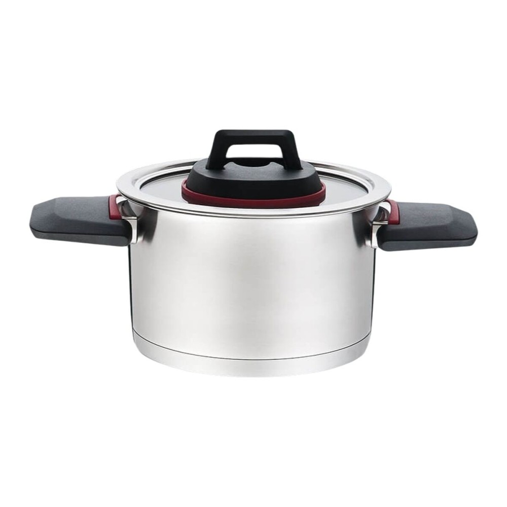 Marmite avec couvercle Feel Maestro MR-3530-22 Noir Rouge Acier Acier inoxydable Plastique Ø 22 cm 4,2 L