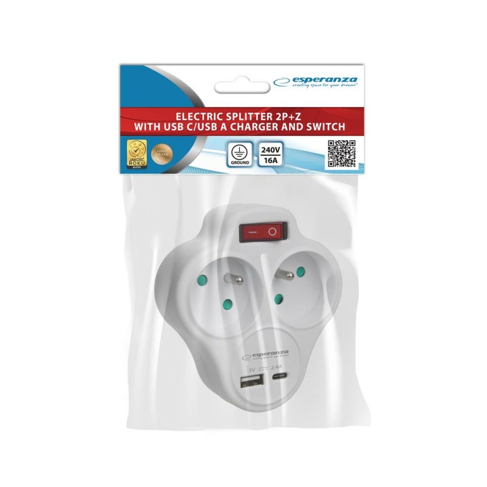 Steckdosenleiste Esperanza ELK311W 2 Stecker