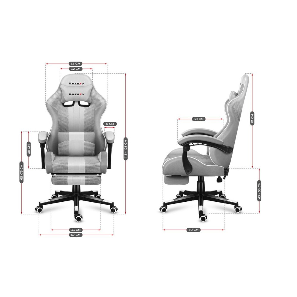Gaming-Stuhl Huzaro HZ-Force 4.7 White Mesh Weiß Grau