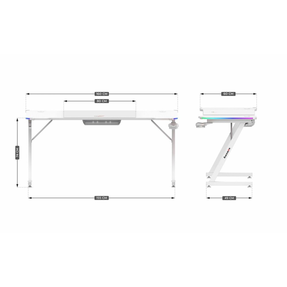 Schreibtisch Huzaro HZ-Hero 4.8 RGB White Weiß