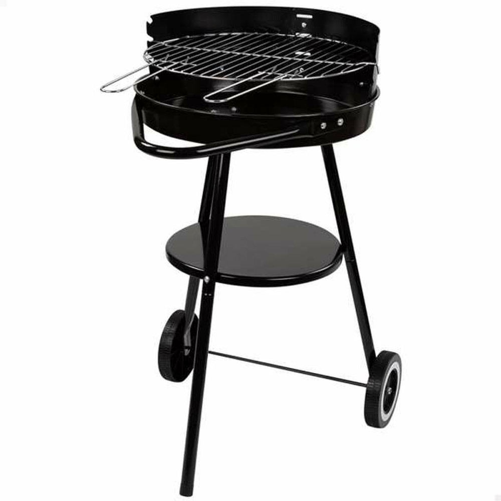 Holzkohlegrill mit Rädern Aktive Textilene 42 x 76,5 cm Schwarz
