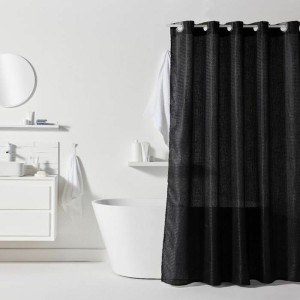 Rideau de Douche TODAY Noir Polyester 180 x 200 cm (12 Unités)