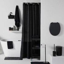 Rideau de Douche TODAY Noir Polyester 180 x 200 cm (12 Unités)