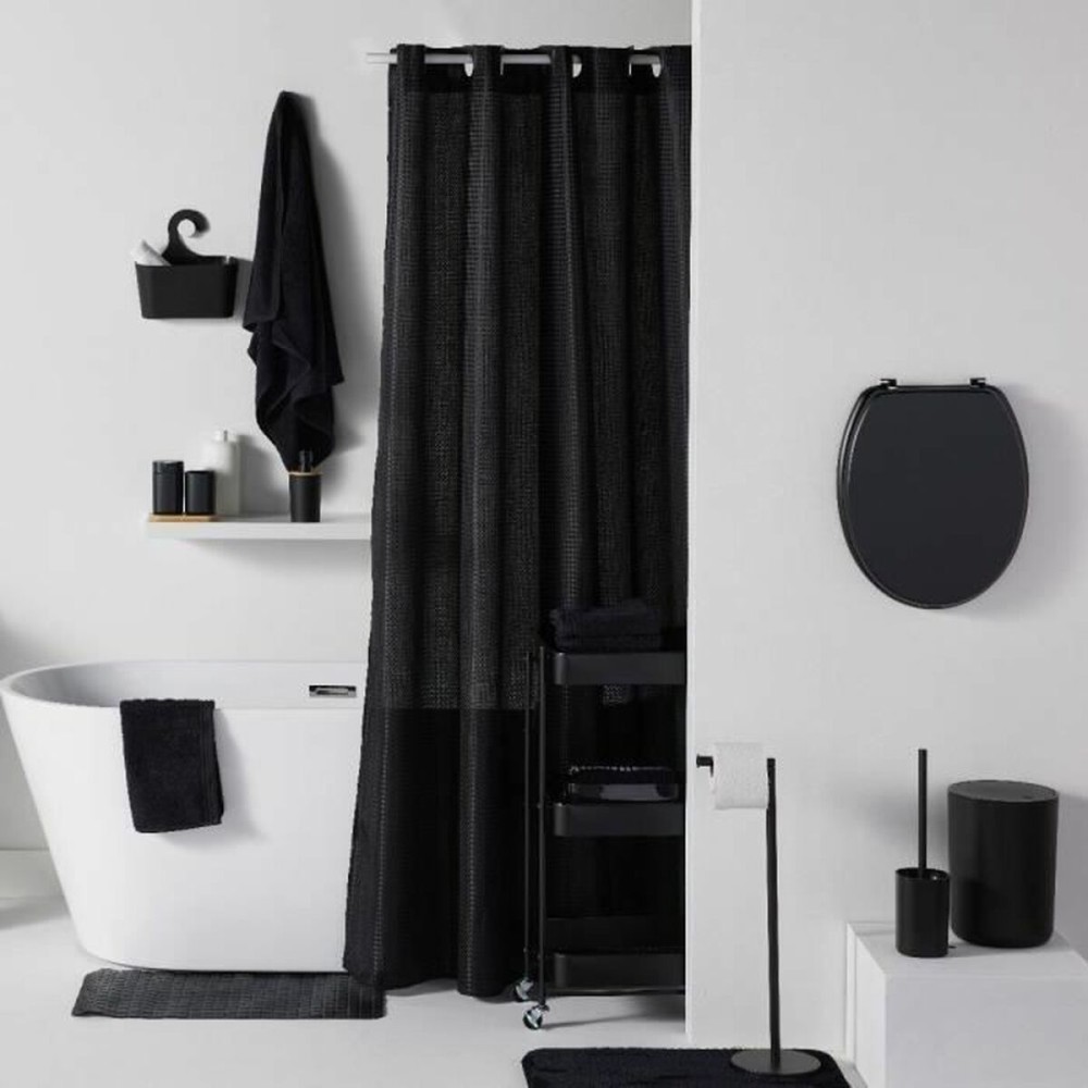 Rideau de Douche TODAY Noir Polyester 180 x 200 cm (12 Unités)
