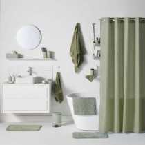 Rideau de Douche TODAY Vert Polyester 180 x 200 cm (12 Unités)